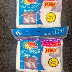 Fruit of the Loom Womens Low Cut Socks Size 4-10 (2 Packs = 12 Pairs)